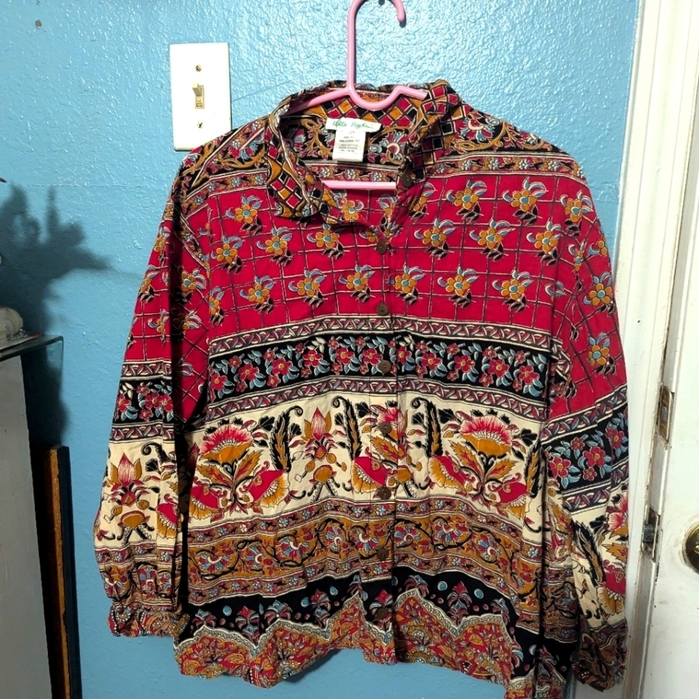 Sold Alla PapkerColorful Floral Patterned Blouse